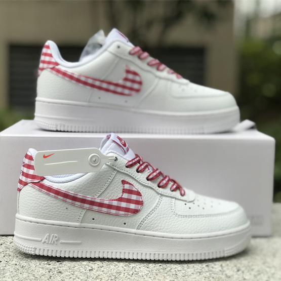 Nike Air Force 1 Low 'Red Gingham' Sneaker       DZ2784-101 - FashionPlug