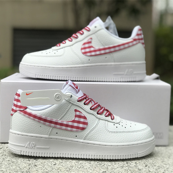 Nike Air Force 1 Low 'Red Gingham' Sneaker       DZ2784-101 - FashionPlug