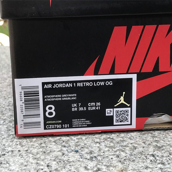 Air Jordan 1 Low “Atmosphere Grey” Sneaker      CZ0790-101 - FashionPlug