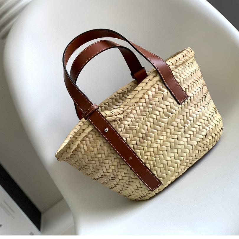 Loewe Basket Bag Woven Raffia  (33*17*13cm ) - FashionPlug