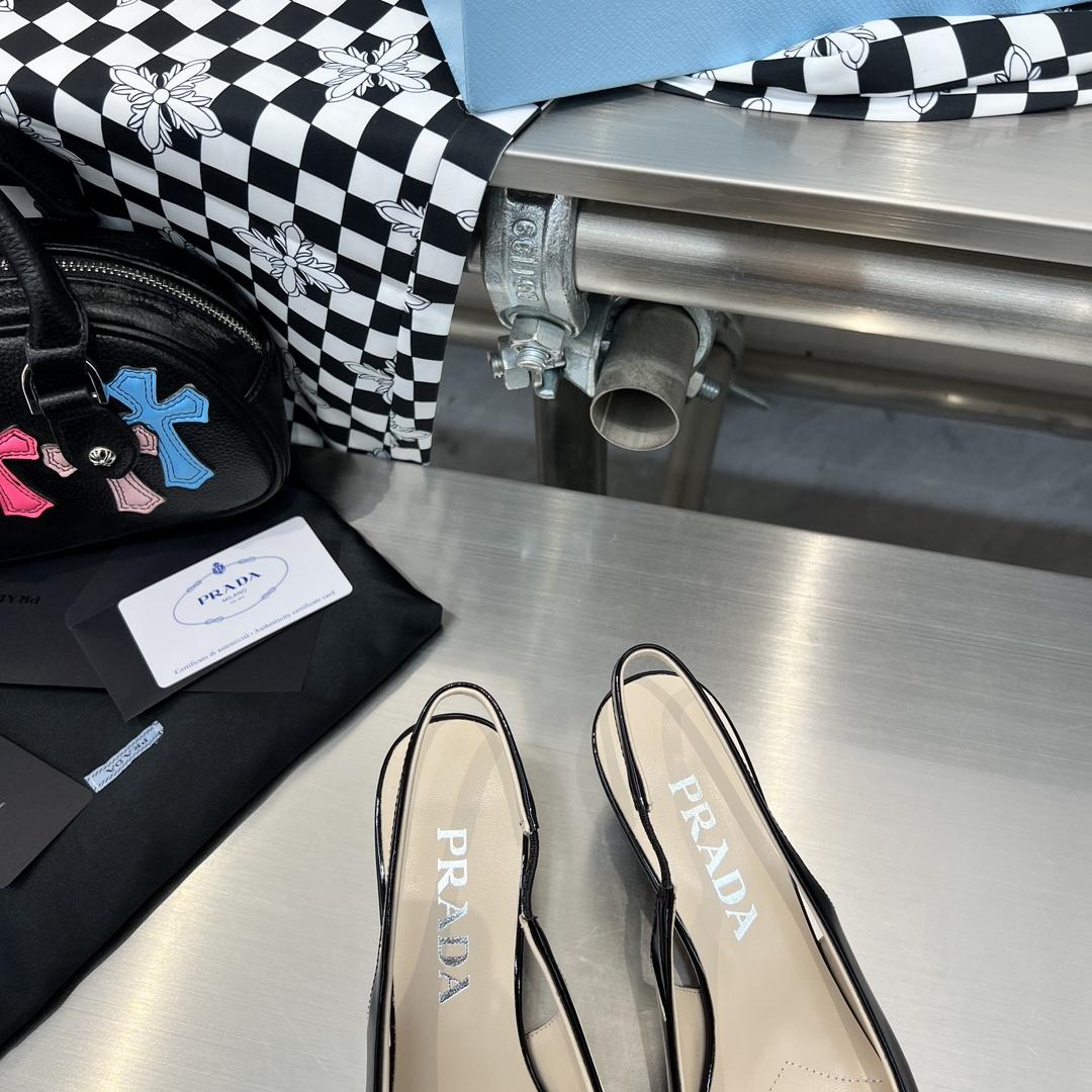 Prada 55mm Flower-appliqué Slingback Pumps - FashionPlug