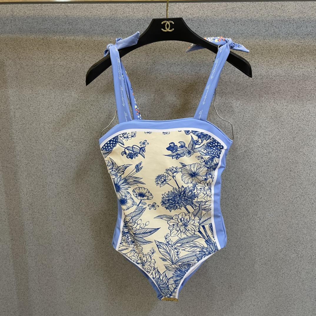 Gucci Visual Mood Reversible Tie-shoulder One Piece Swimsuit - FashionPlug