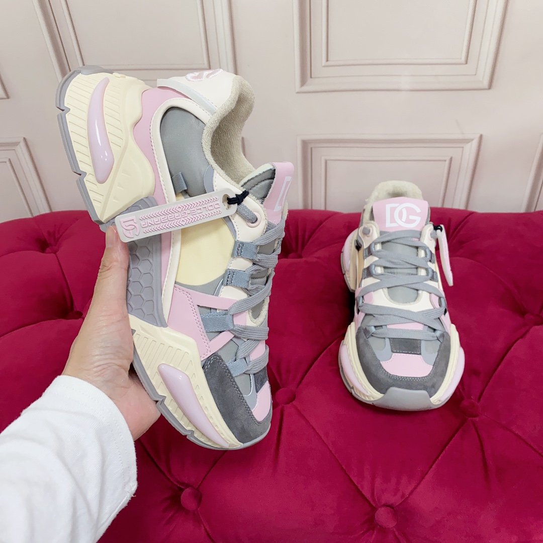 Dolce & Gabbana Mixed-Material Airmaster Sneakers - FashionPlug