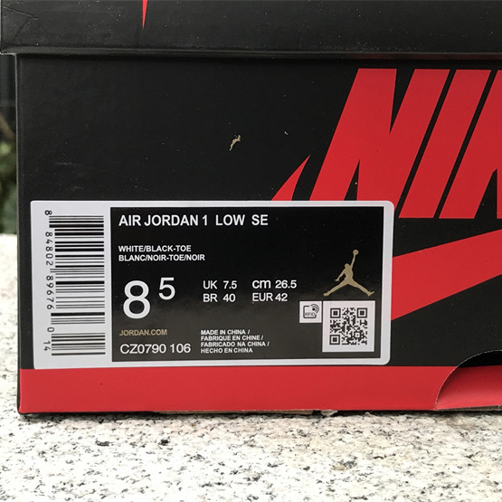 Air Jordan 1 Low OG “Black Toe” Sneaker     CZ0790-106 - FashionPlug