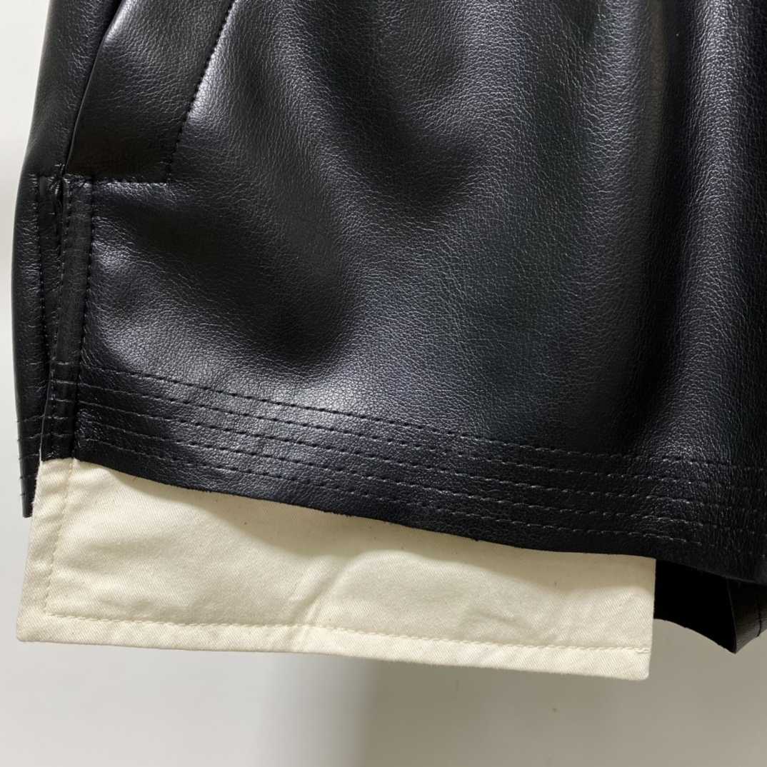 Rick Owens Black Boxer Leather Shorts - FashionPlug