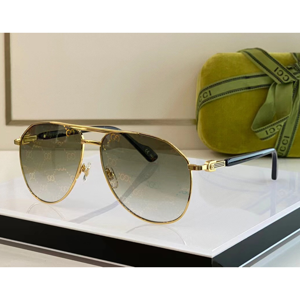 Gucci Aviator Frame Sunglasses - FashionPlug