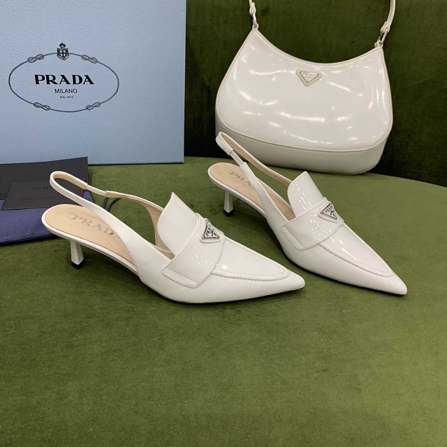 Prada Patent Leather Slingbacks - FashionPlug