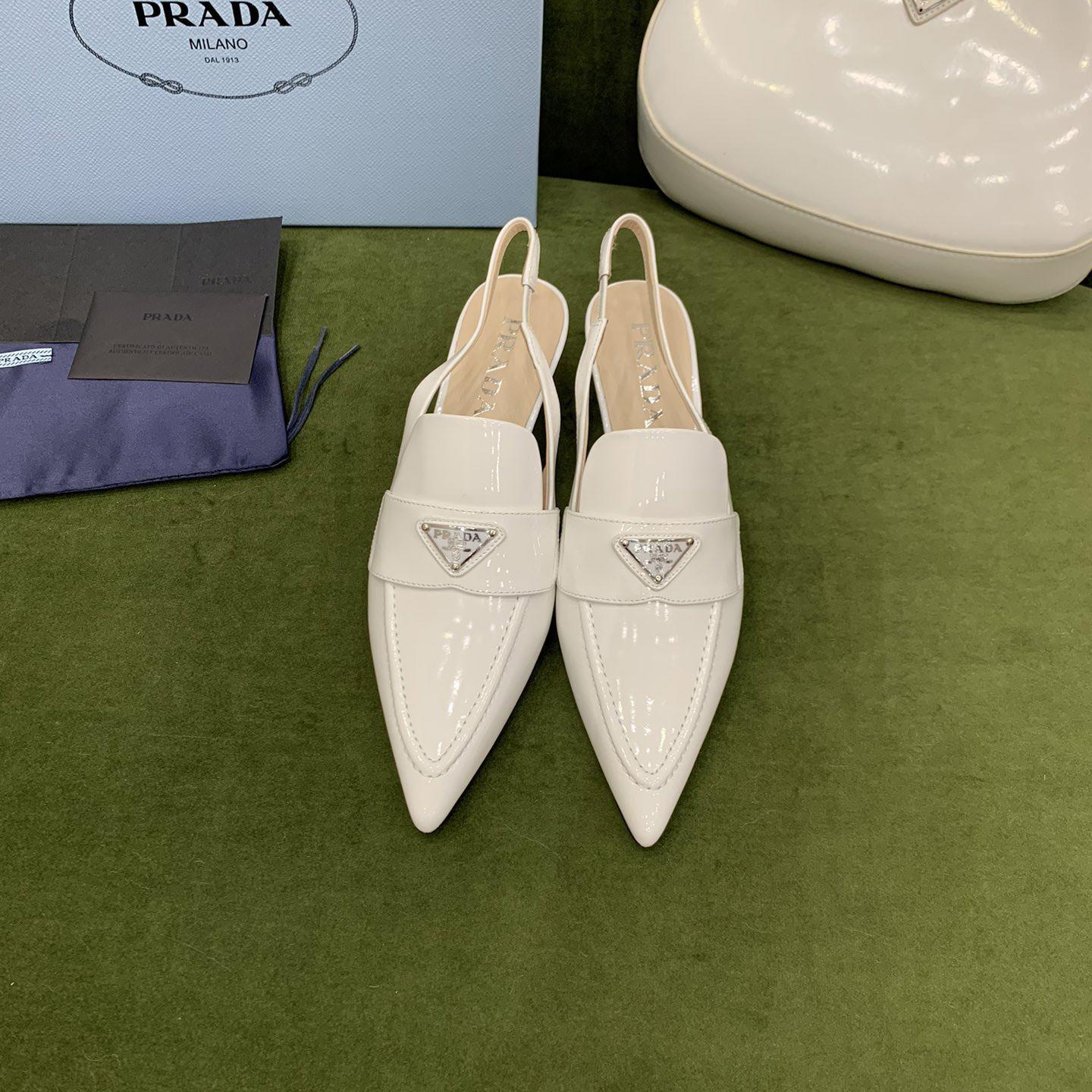 Prada Patent Leather Slingbacks - FashionPlug