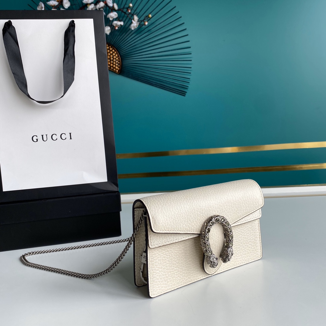Gucci Dionysus Super Mini Leather Bag(16.5-10-4.5cm)    - FashionPlug