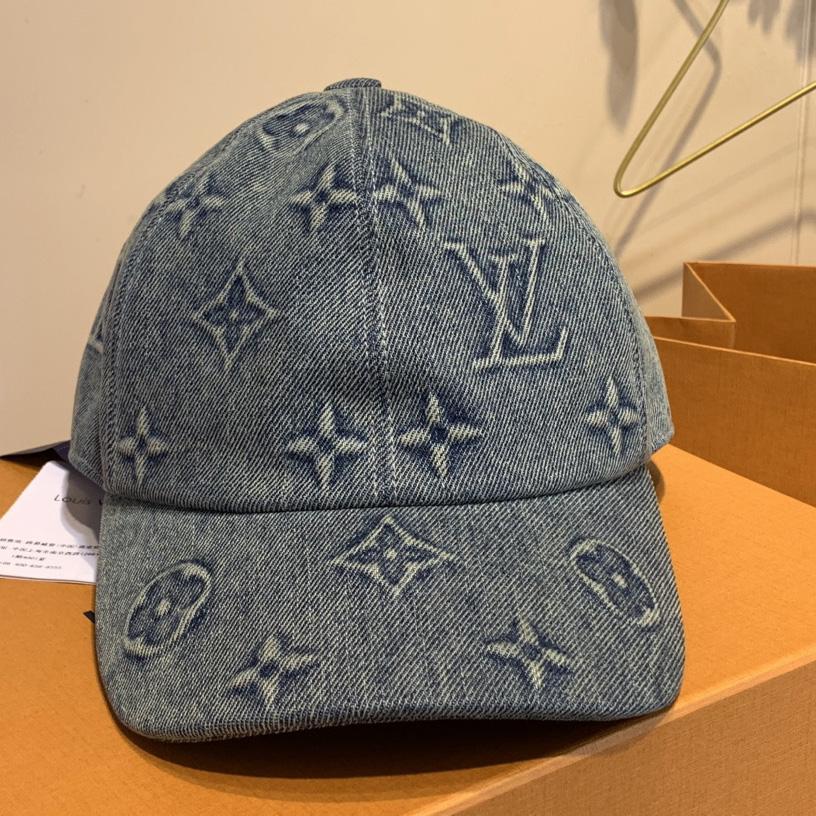 Louis Vuitton Monogram Washed Denim Cap - FashionPlug
