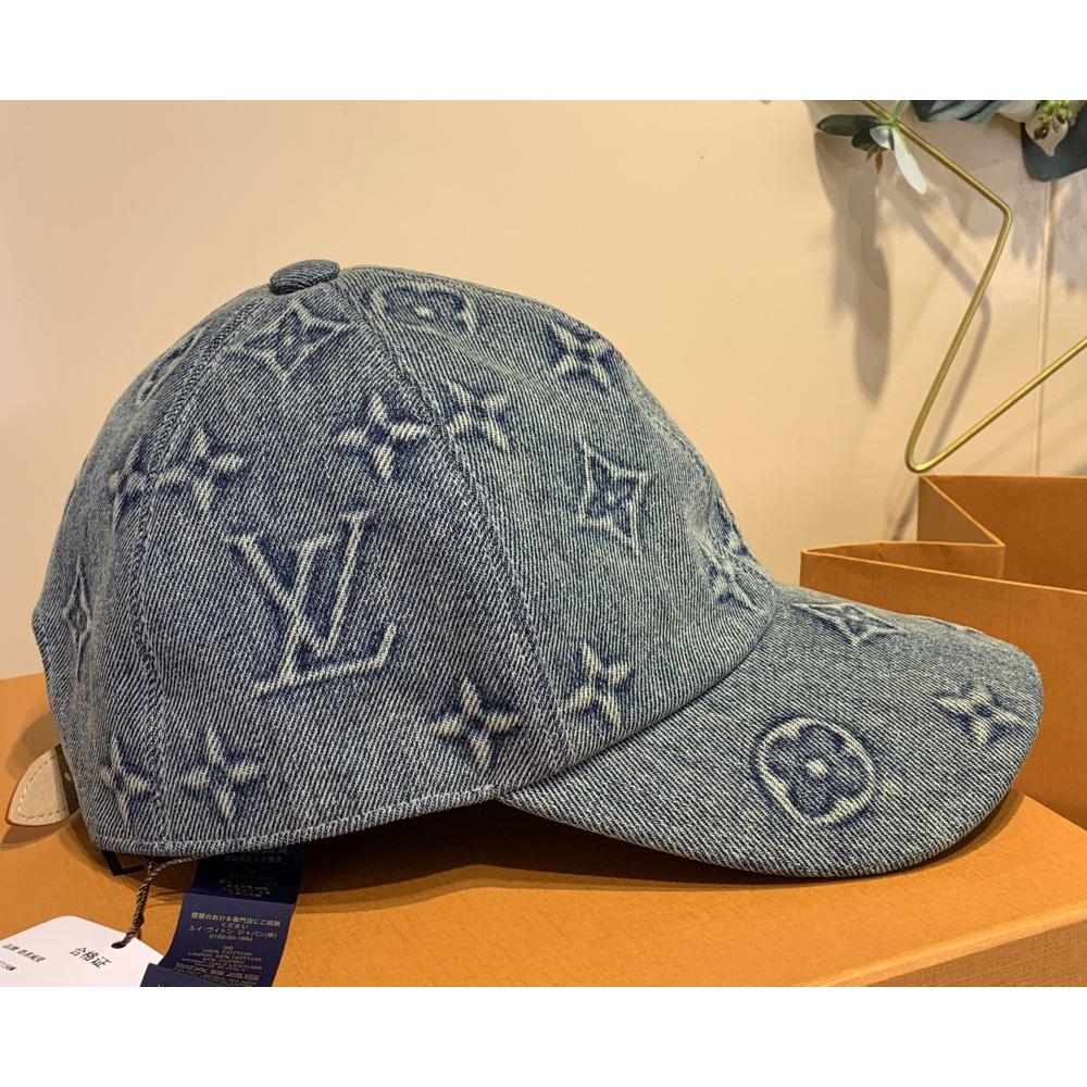 Louis Vuitton Monogram Washed Denim Cap - FashionPlug
