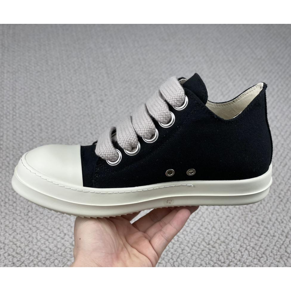 Rick Owens Canvas Low-Top Sneakers - FashionPlug
