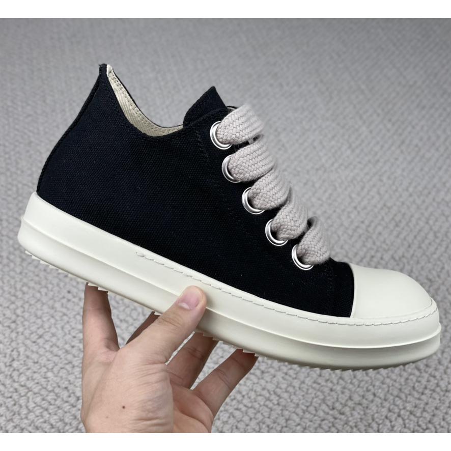 Rick Owens Canvas Low-Top Sneakers - FashionPlug