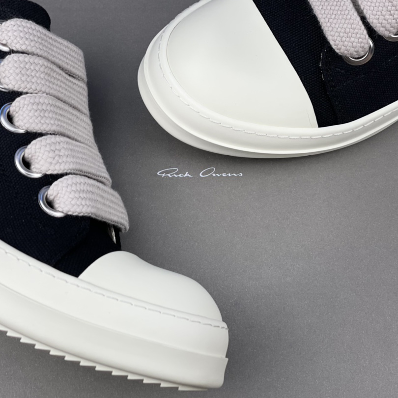 Rick Owens Canvas Low-Top Sneakers - FashionPlug