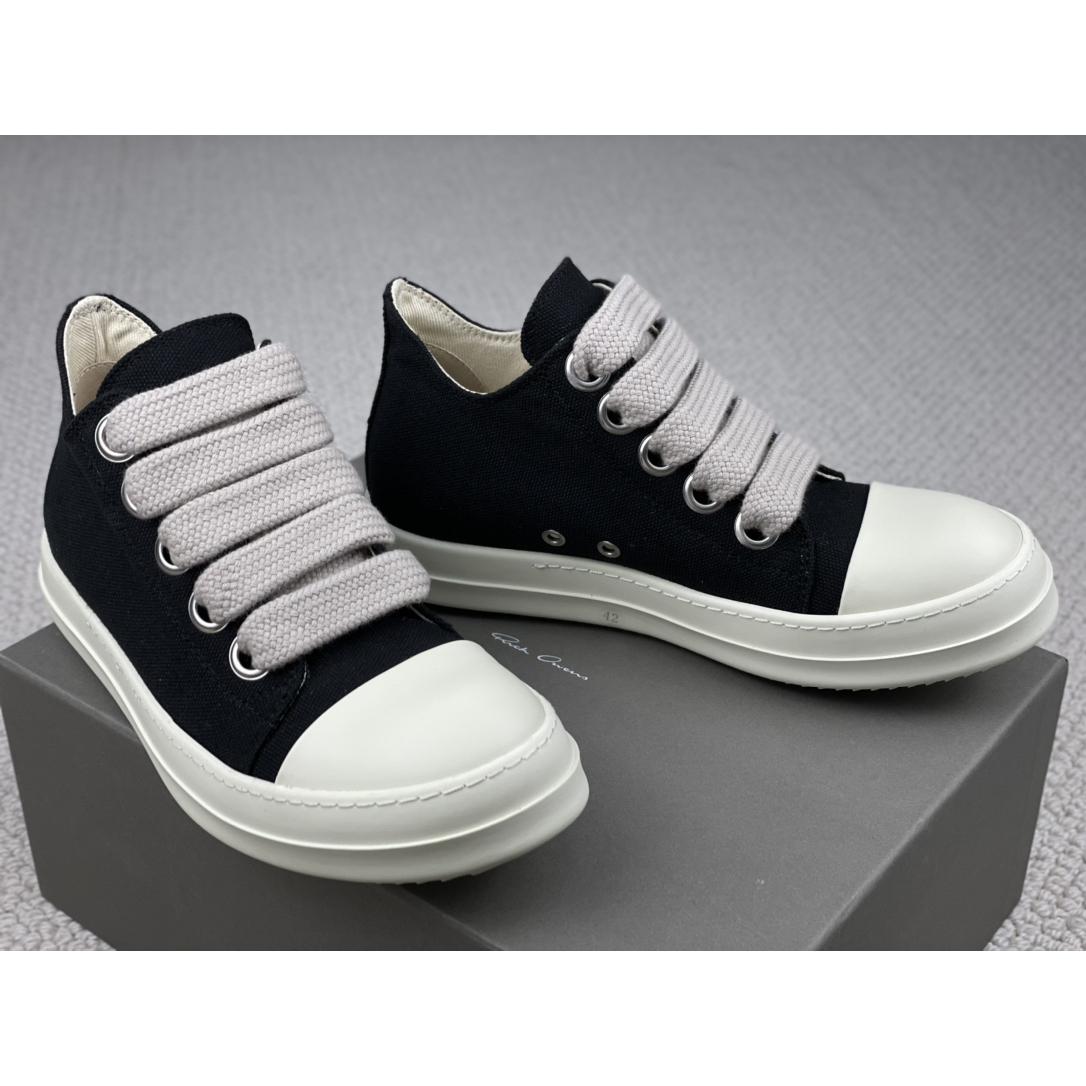 Rick Owens Canvas Low-Top Sneakers - FashionPlug