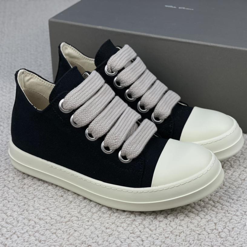 Rick Owens Canvas Low-Top Sneakers - FashionPlug