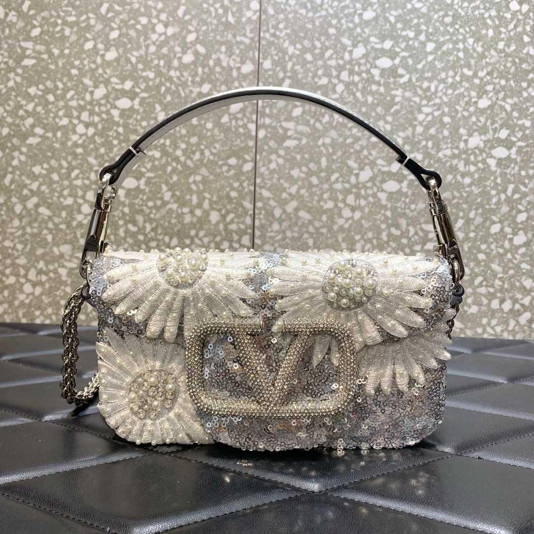 Valenti Locò Small Shoulder Bag With Floral Motif Embroidery - FashionPlug