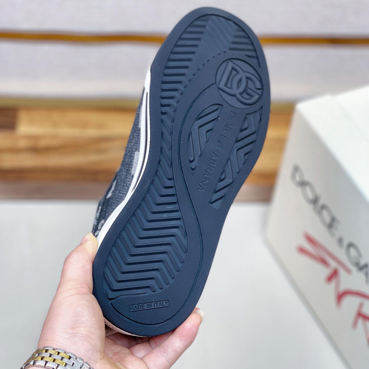 Dolce & Gabbana New Roma Sneakers With Denim Logo - FashionPlug