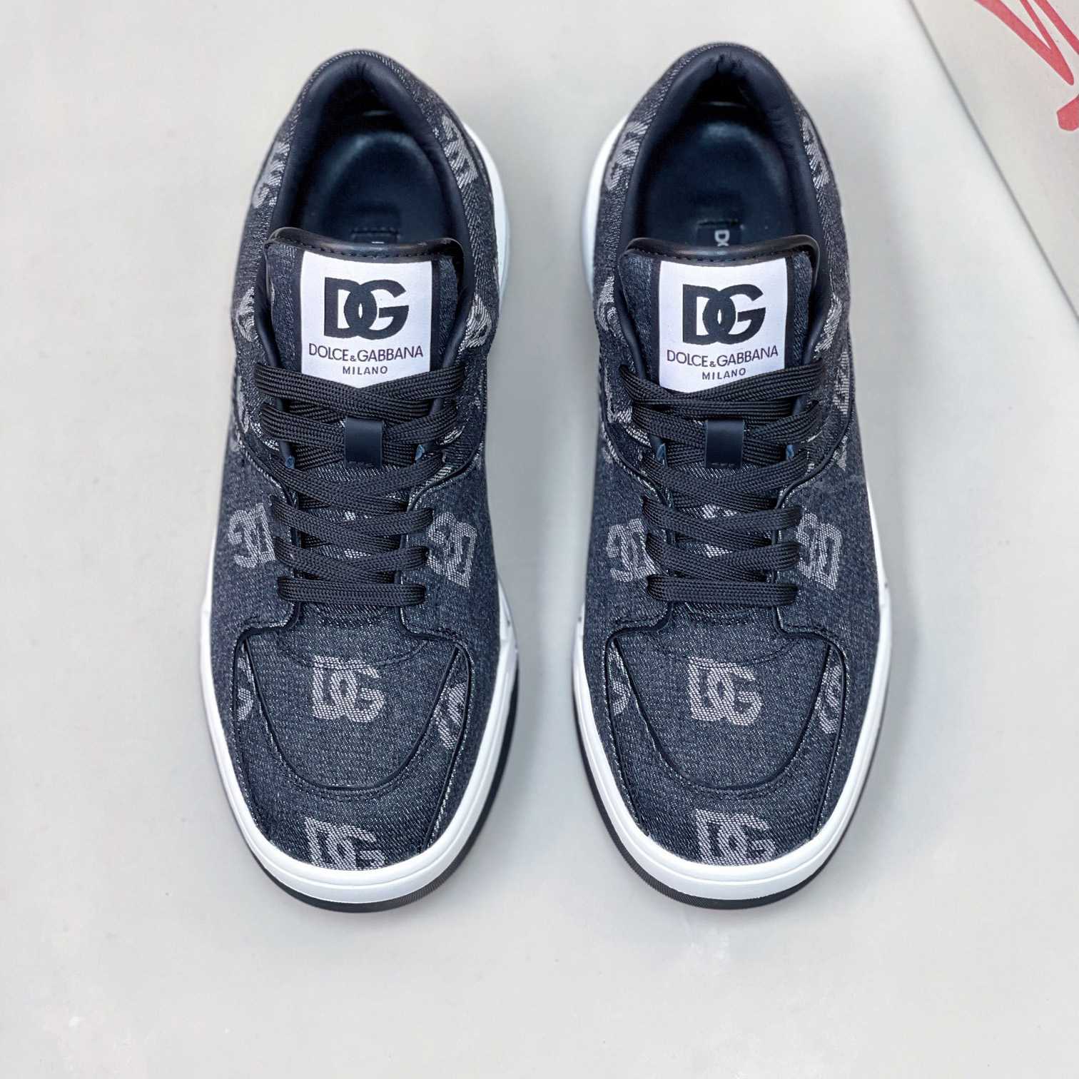 Dolce & Gabbana New Roma Sneakers With Denim Logo - FashionPlug