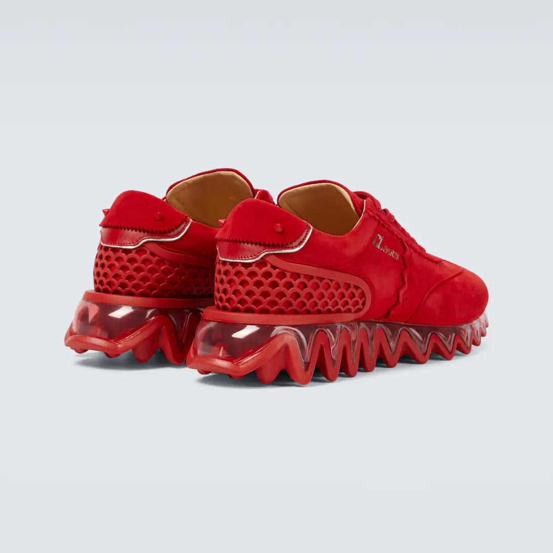 Christian Louboutin Loubishark Suede Sneakers - FashionPlug