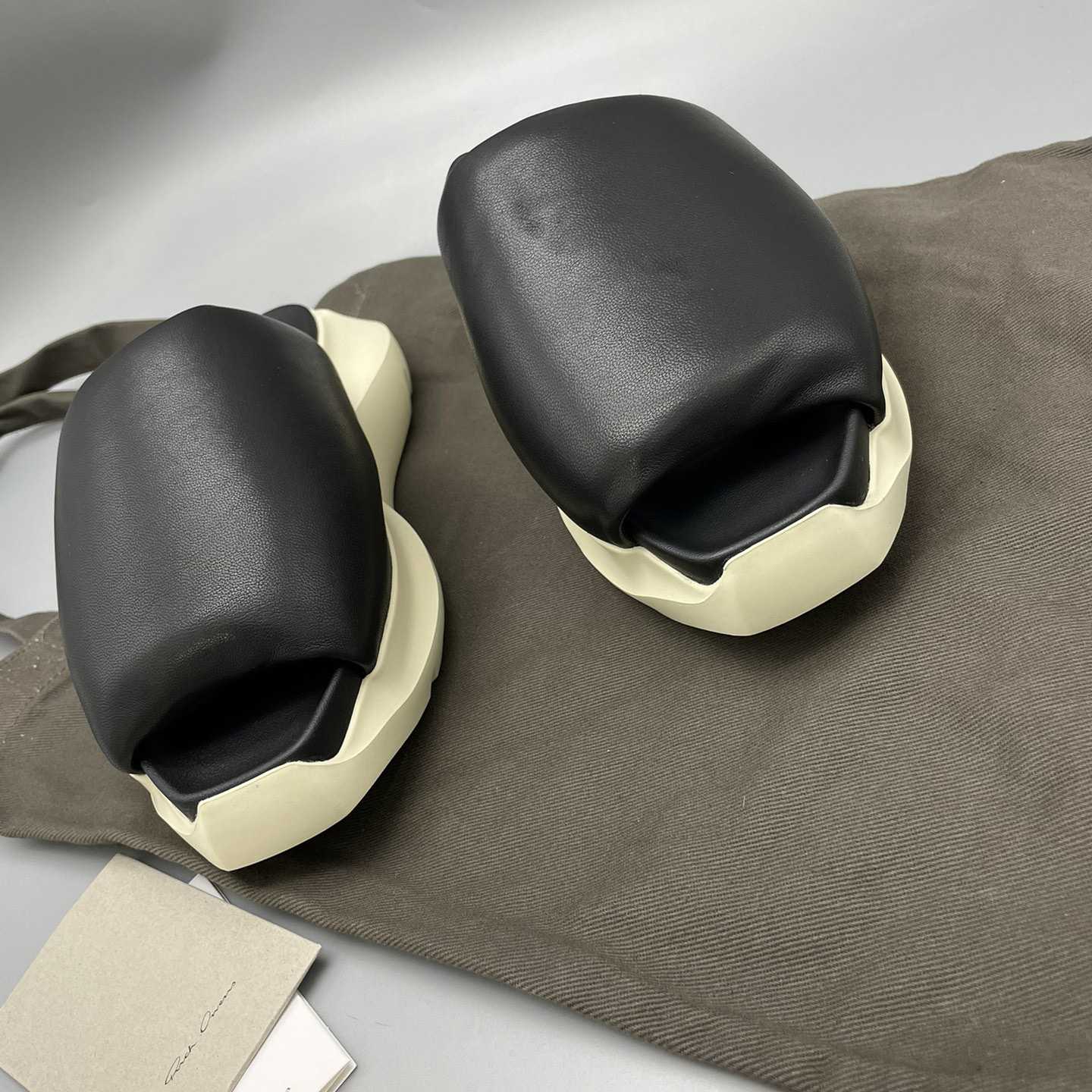 Rick Owens SS23 Edfu Geth Puffer Slide In Black - FashionPlug