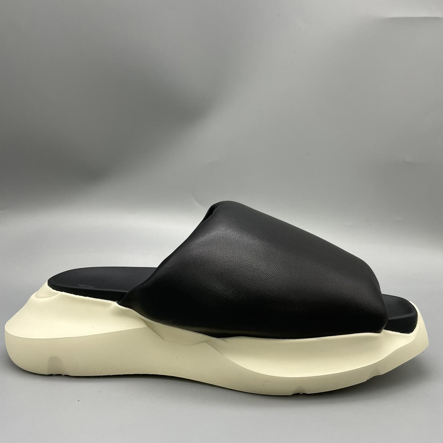 Rick Owens SS23 Edfu Geth Puffer Slide In Black - FashionPlug