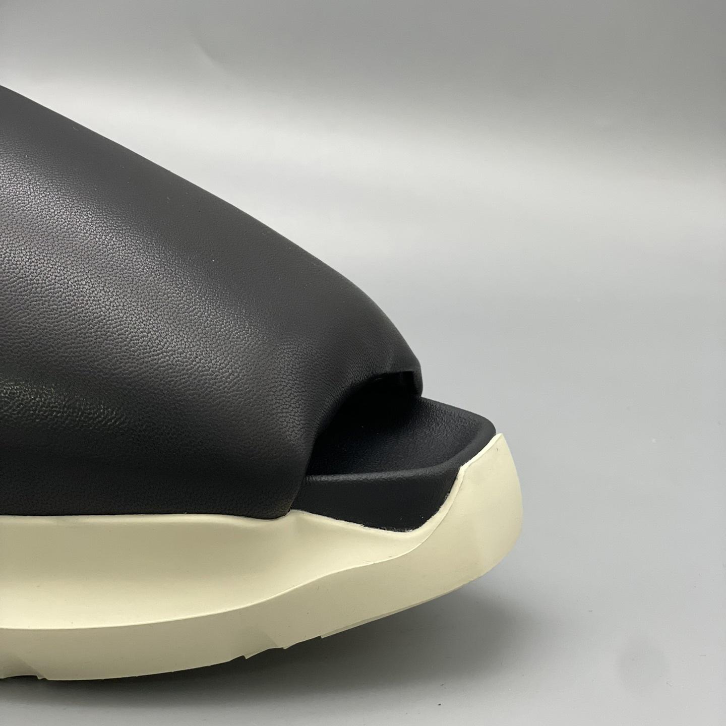 Rick Owens SS23 Edfu Geth Puffer Slide In Black - FashionPlug