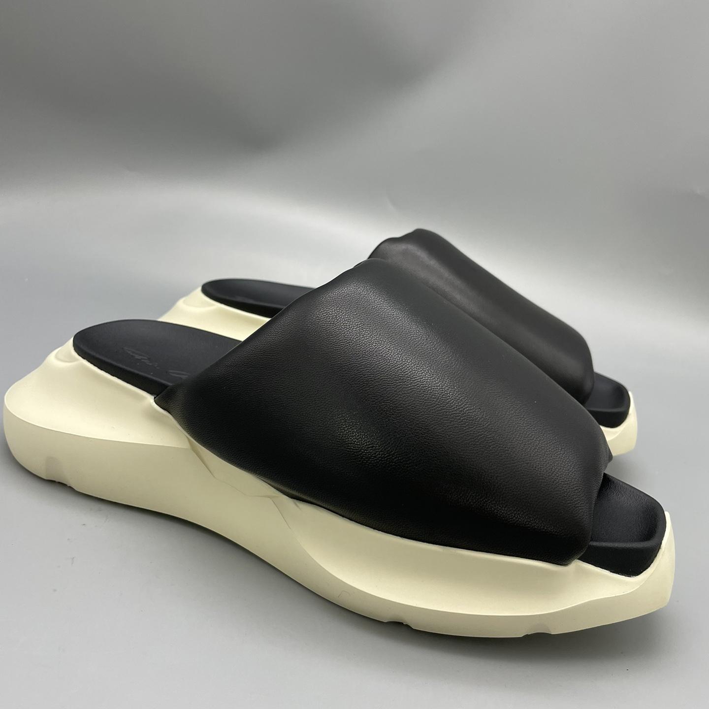 Rick Owens SS23 Edfu Geth Puffer Slide In Black - FashionPlug