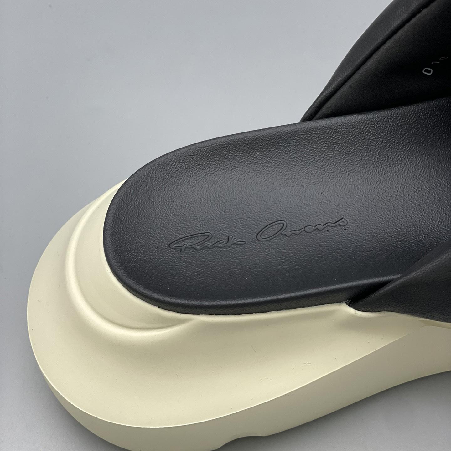 Rick Owens SS23 Edfu Geth Puffer Slide In Black - FashionPlug