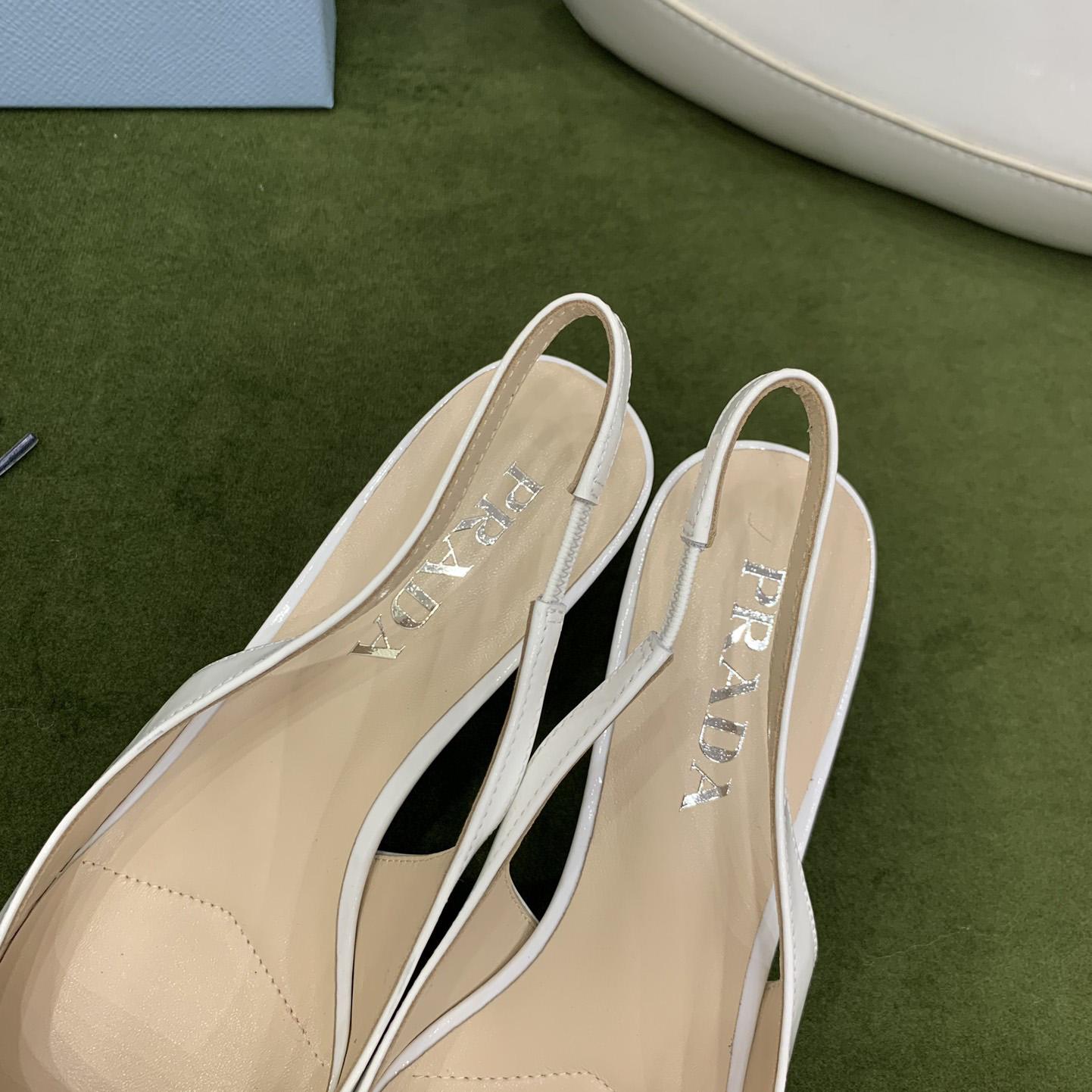 Prada Patent-leather Slingback Pumps - FashionPlug