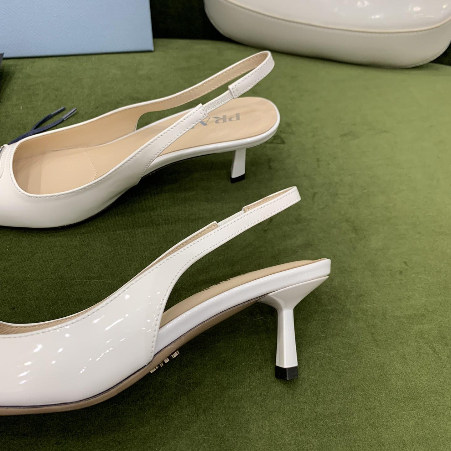 Prada Patent-leather Slingback Pumps - FashionPlug