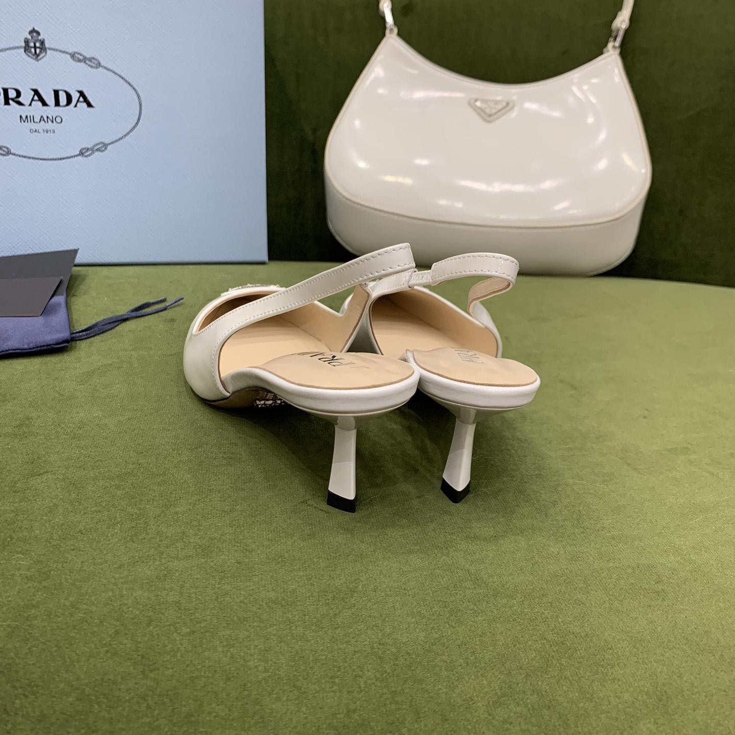 Prada Patent-leather Slingback Pumps - FashionPlug