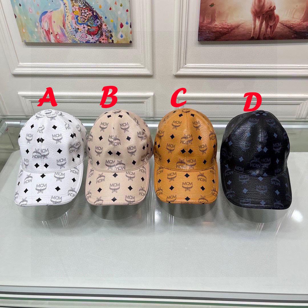 MCM Faux-leather Logo-print Cap - FashionPlug