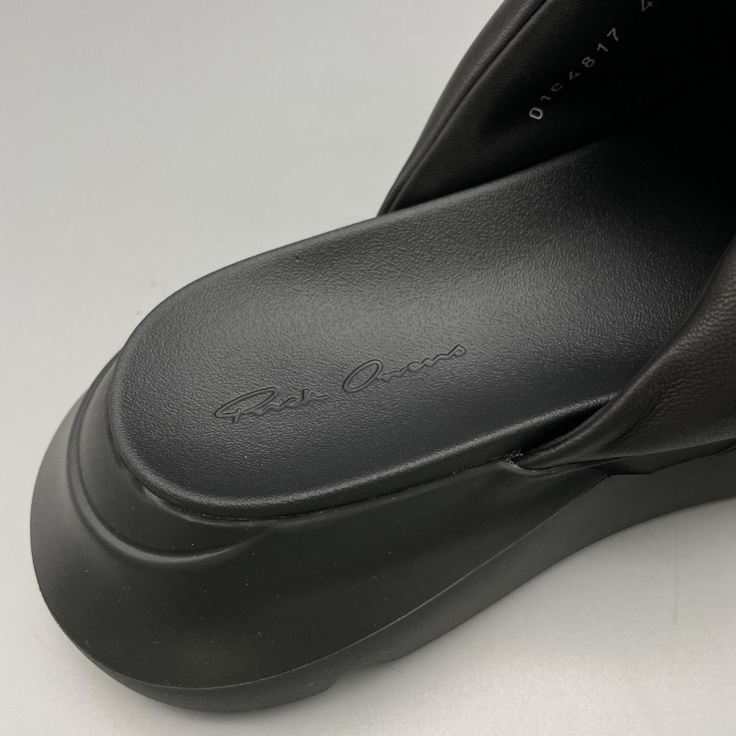 Rick Owens SS23 Edfu Geth Puffer Slide In Black - FashionPlug