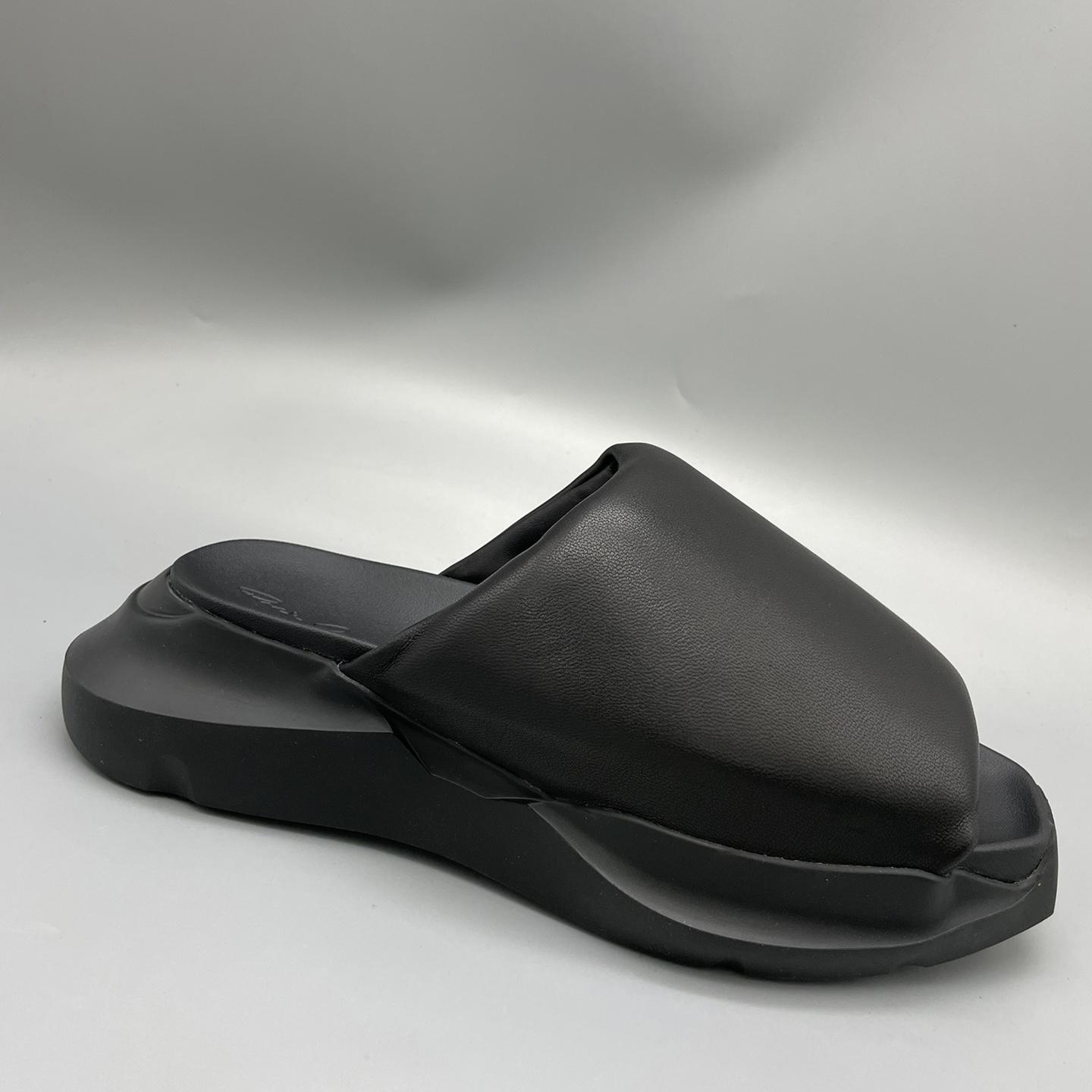 Rick Owens SS23 Edfu Geth Puffer Slide In Black - FashionPlug