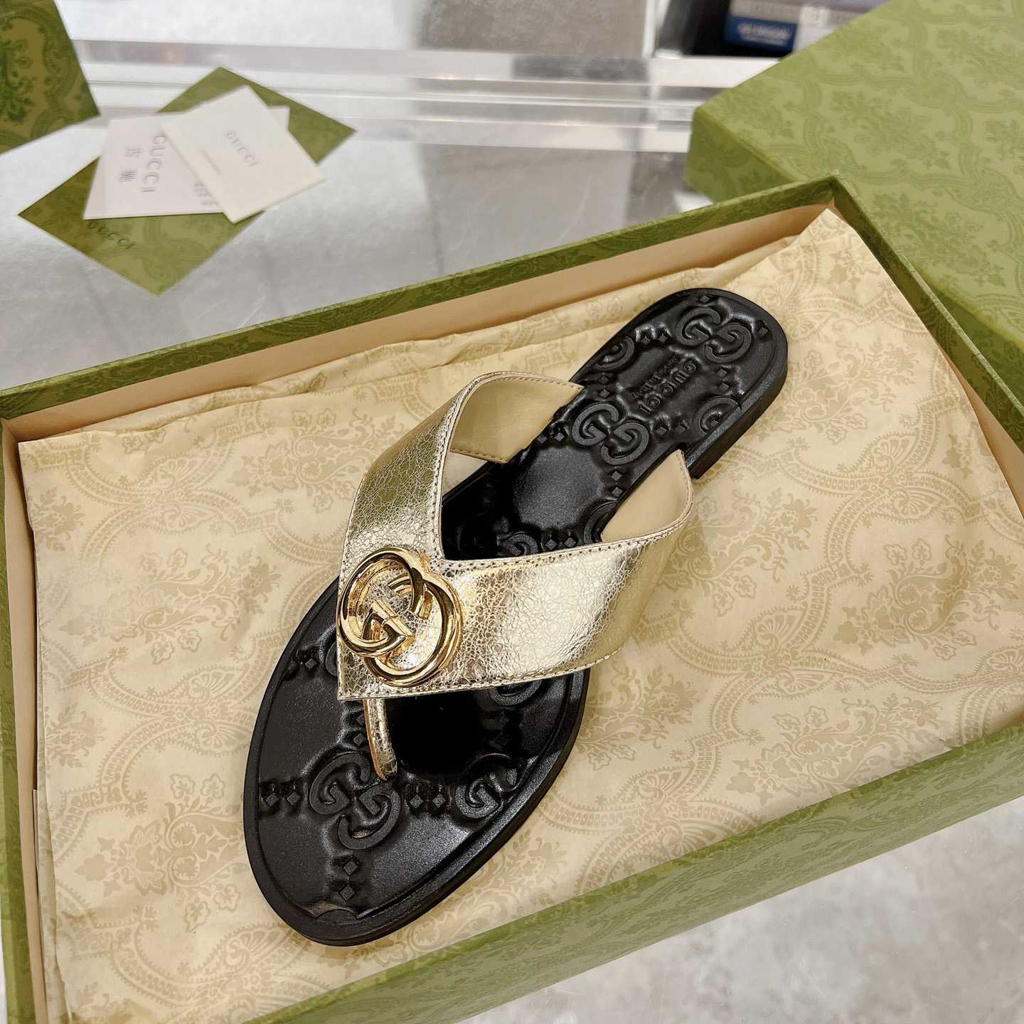 Gucci Double G Thong Sandals - FashionPlug