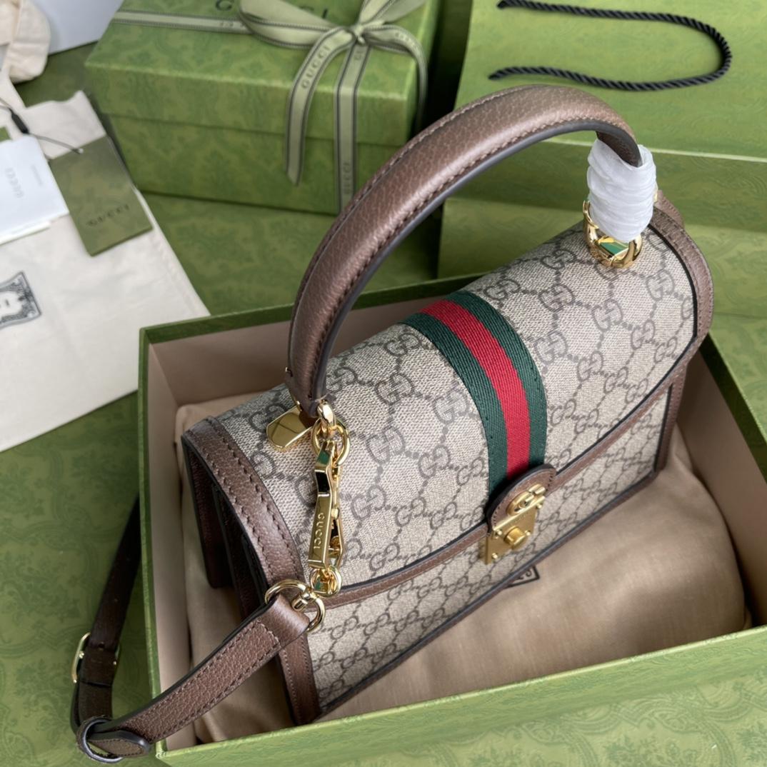 Gucci Ophidia GG Small Top Handle Bag(25-17.5-7cm) - FashionPlug