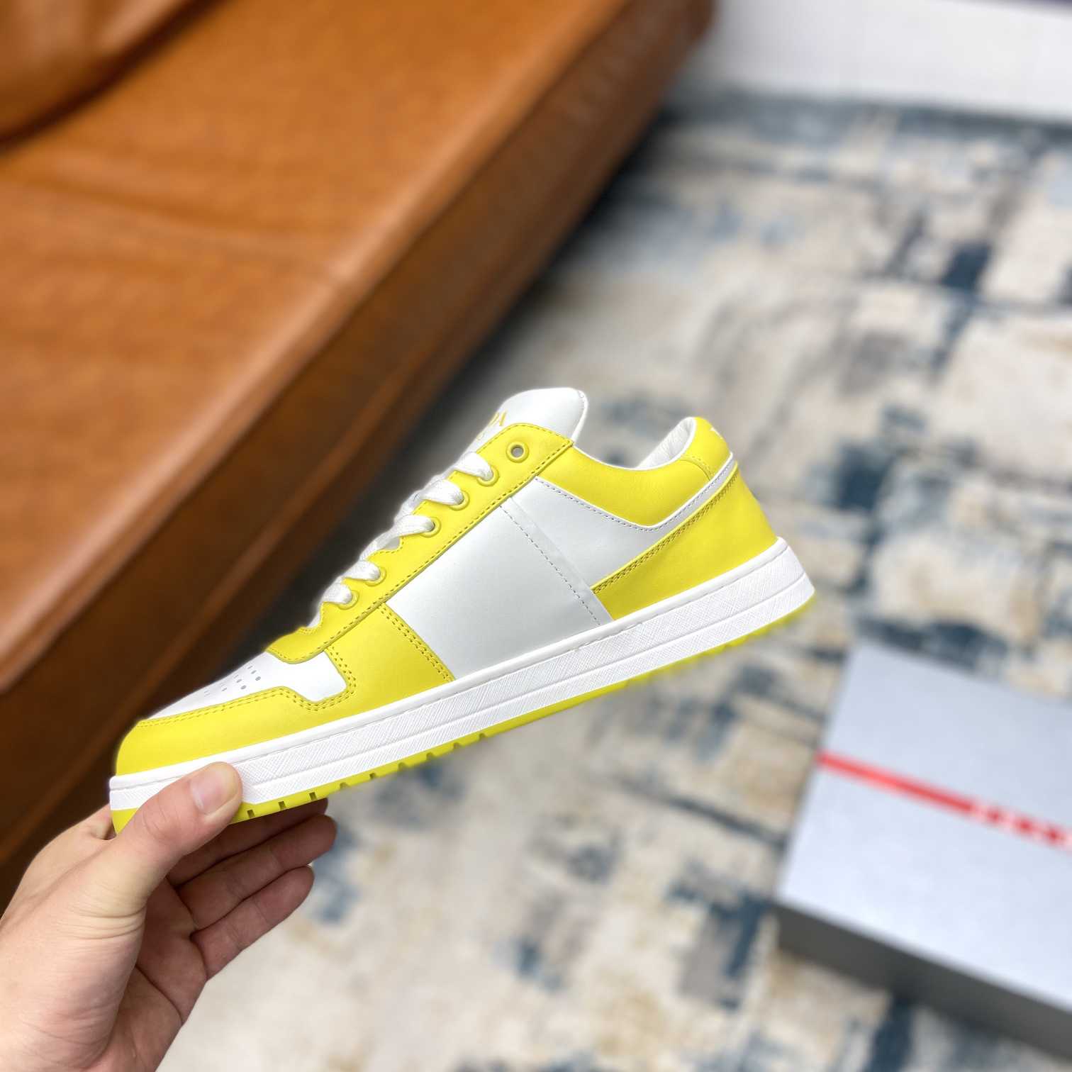 Prada Downtown Leather Sneakers - FashionPlug