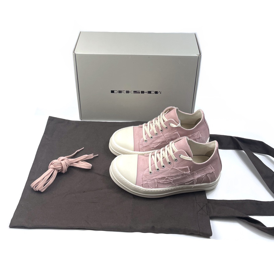 Rick Owens Drkshdw Slashed Low Sneakers - FashionPlug