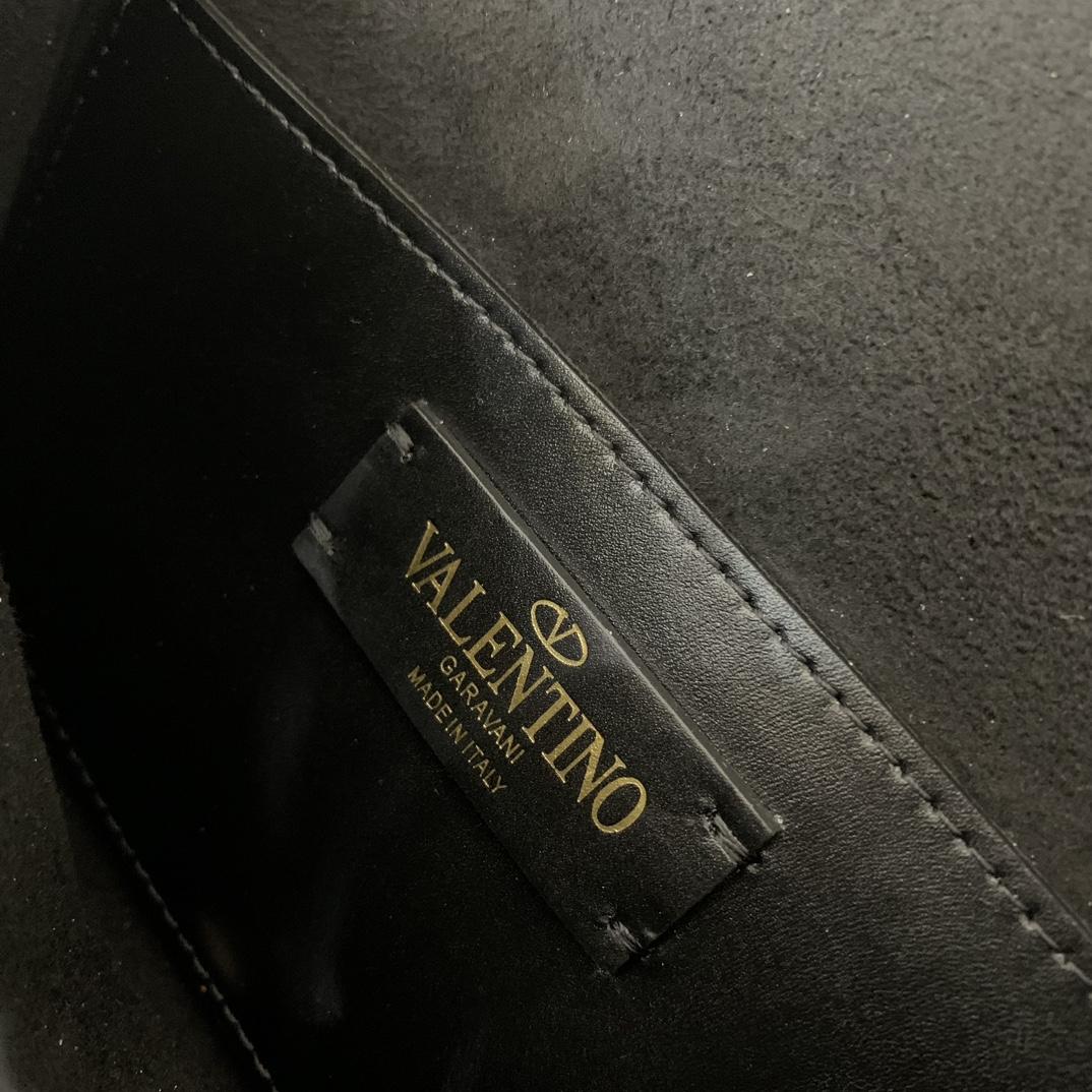 Valenti Small VLogo Type Shoulder Bag In Calfskin - FashionPlug