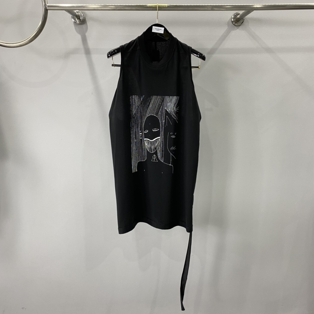 Rick Owens Graphic-print Cotton Vest - FashionPlug