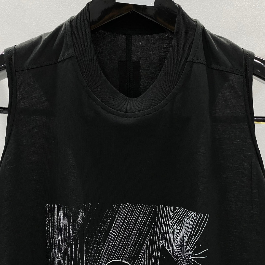 Rick Owens Graphic-print Cotton Vest - FashionPlug