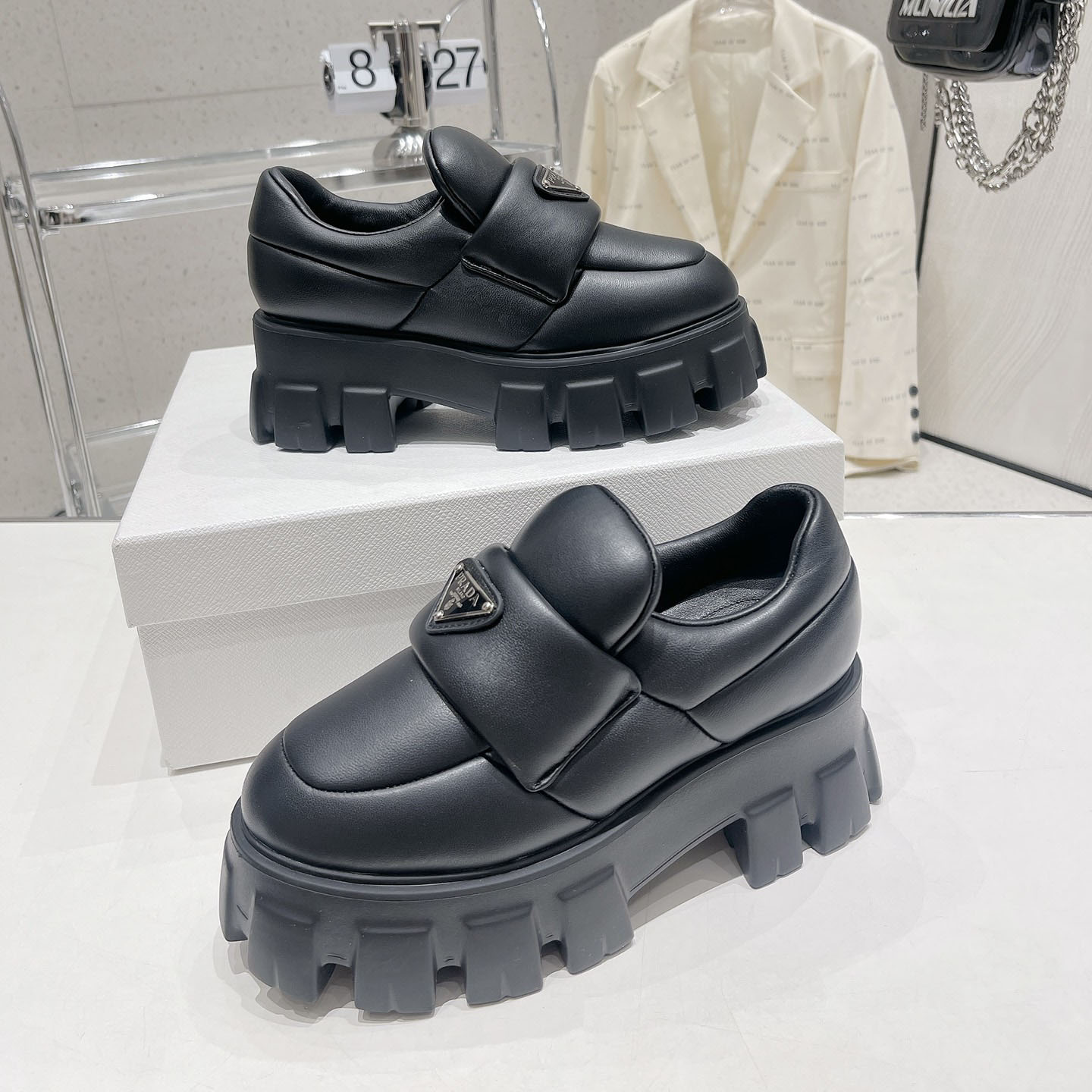 Prada Soft padded Nappa Leather Loafers - FashionPlug