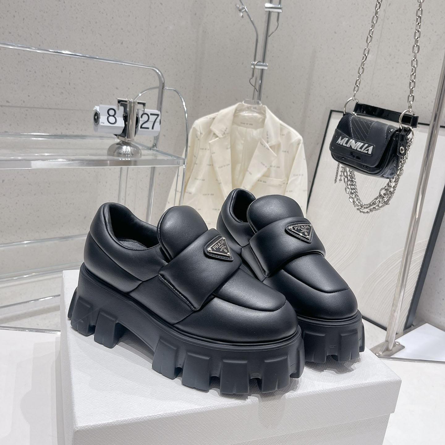 Prada Soft padded Nappa Leather Loafers - FashionPlug