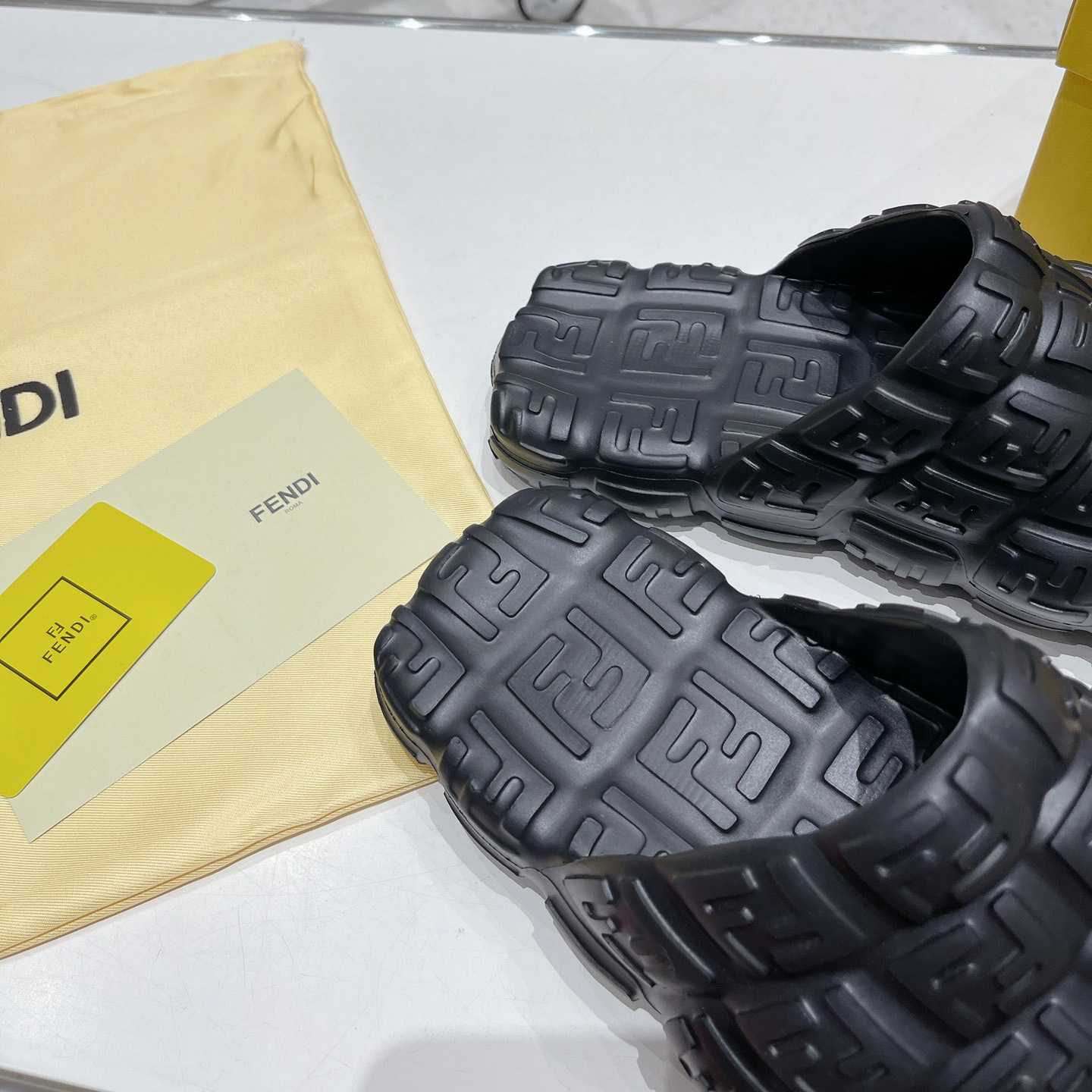 Fendi Cloud Slides Orange Rubber Slides - FashionPlug