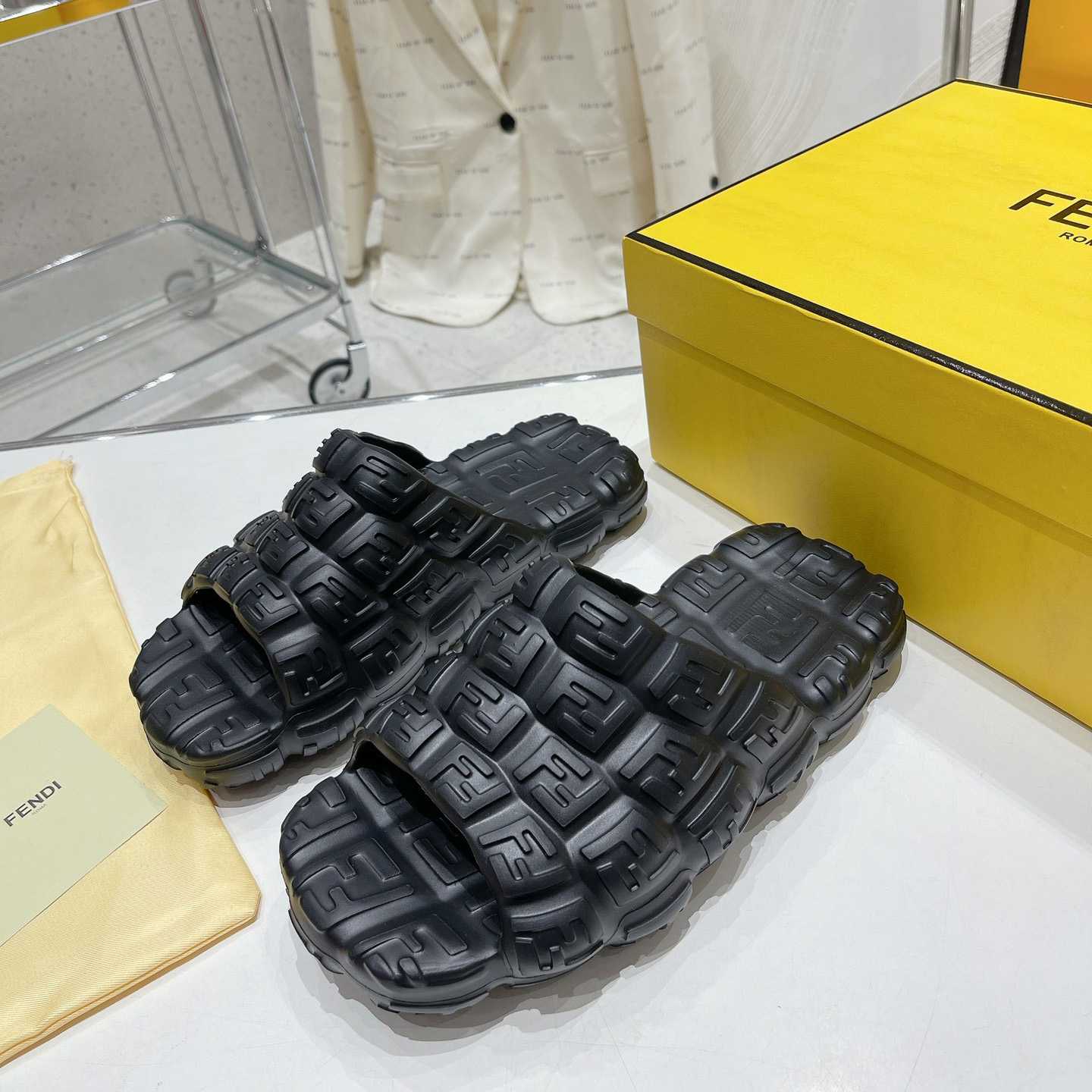 Fendi Cloud Slides Orange Rubber Slides - FashionPlug