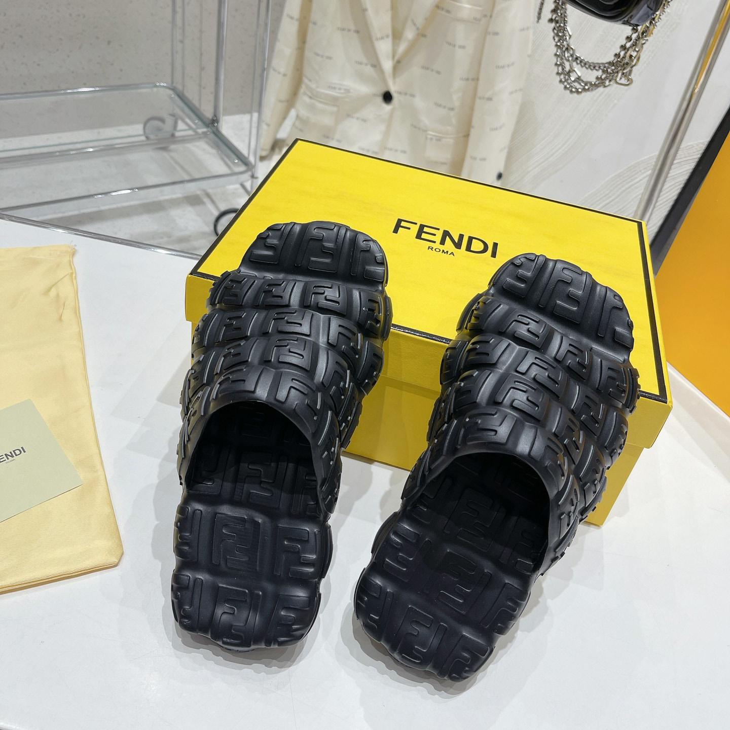 Fendi Cloud Slides Orange Rubber Slides - FashionPlug