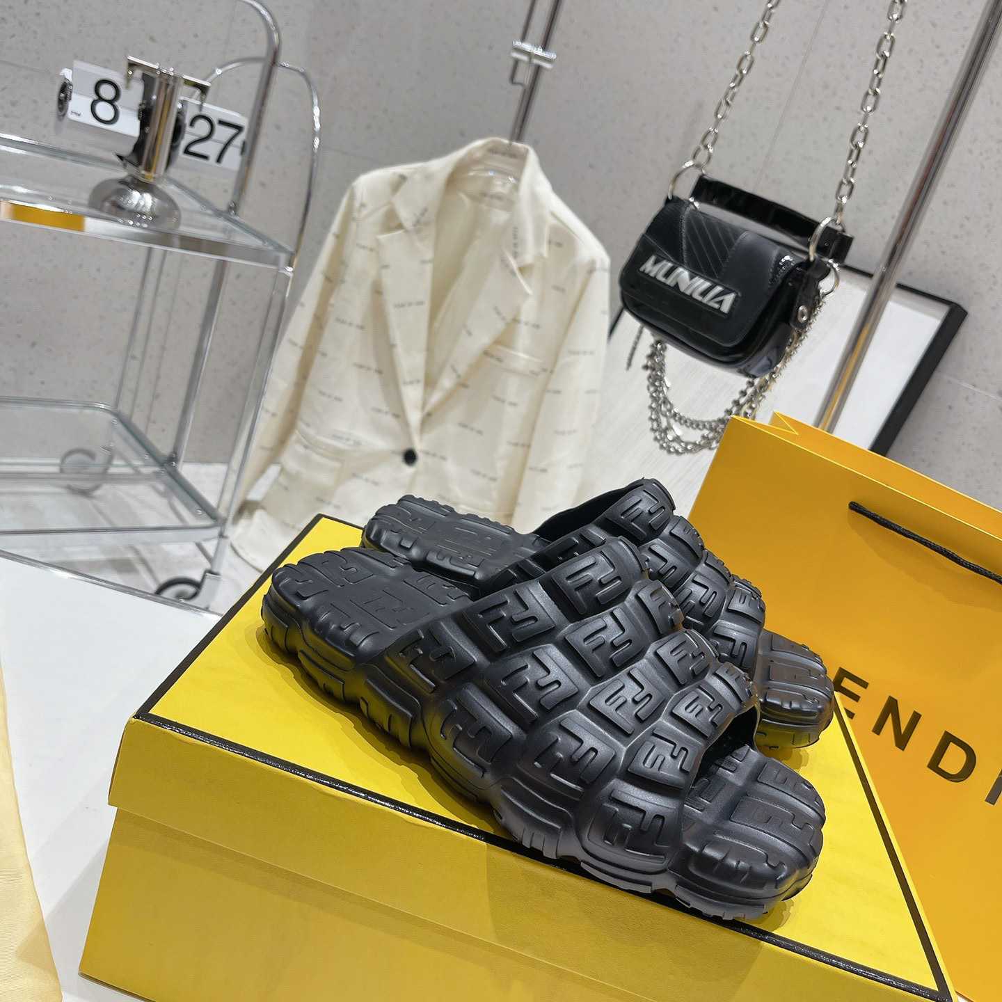 Fendi Cloud Slides Orange Rubber Slides - FashionPlug