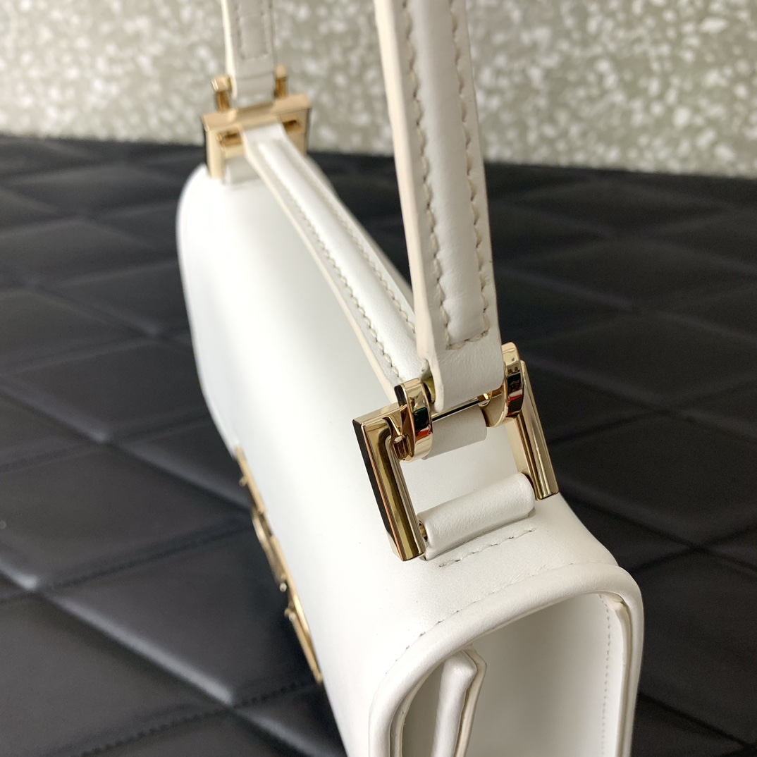 Valenti Small VLogo Type Shoulder Bag In Calfskin - FashionPlug