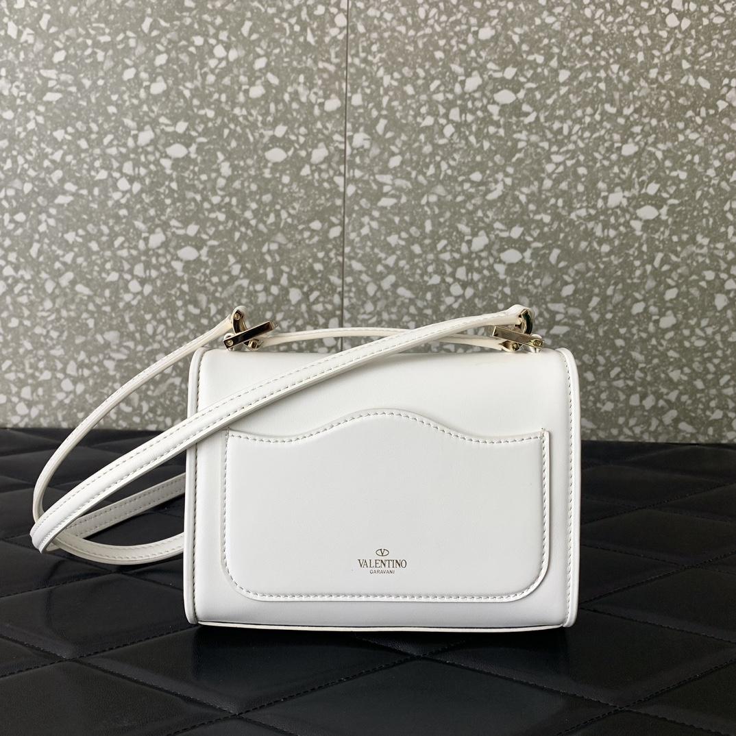 Valenti Small VLogo Type Shoulder Bag In Calfskin - FashionPlug